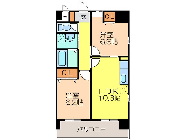 キャトルセゾン代官町の物件間取画像